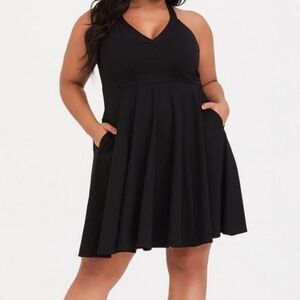 Torrid Black Ponte Skater Dress NWT